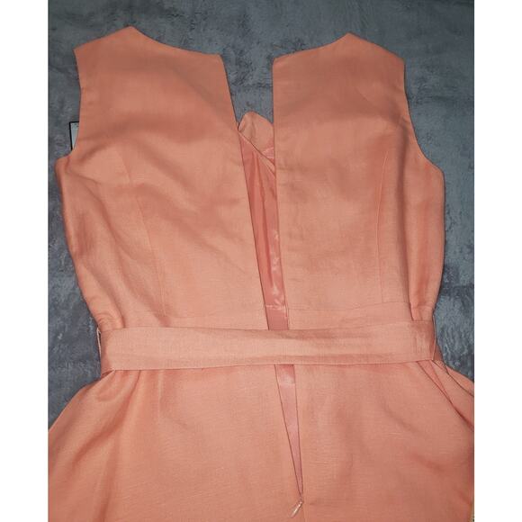 Tahari by Arthur S. Levine Linen Blend Dress Sz 10 Y2K Minimalist Career Style - Picture 8 of 13